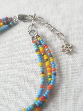 Vòng Tay Lắc Tay Thiết Kế Hạt Cườm Nhật Nhiều Màu Phối Đá Cam