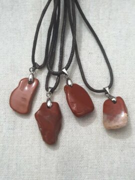 Dây Chuyền Đeo Cổ Đá Cam Thô Năng Lượng Tự Nhiên Móc Khoen