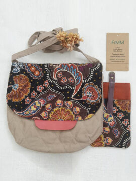 TÚI VẢI THIẾT KẾ 2 NGĂN ĐEO VAI DU LỊCH THỦ CÔNG TẶNG VÍ NHỎ 