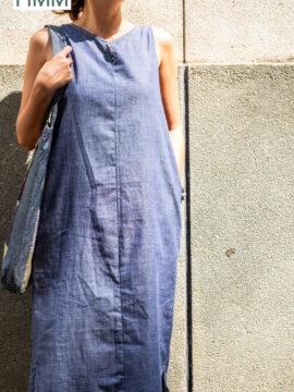 ĐẦM KHÔNG TAY LINEN MÀU JEAN TRƠN