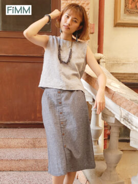 VÁY LINEN MÀU XANH NHẠT