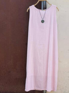 ĐẦM LINEN THIẾT KẾ  FỎM SUÔNG HỒNG PHẤN FIMM