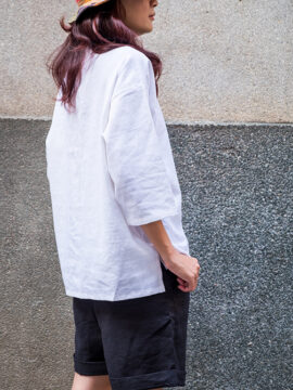 ÁO LINEN CÓ TAY TRẮNG TRƠN