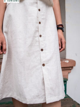 VÁY LINEN MÀU TRẮNG KEM