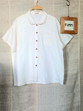 Áo Lotus 0.2 Thiết Kế Vải Linen Tốt Màu Trắng Ngà Tay Ngắn