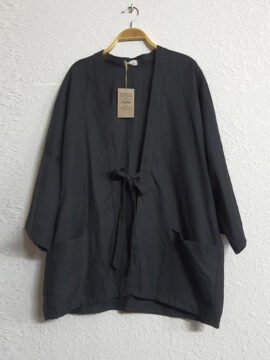 BITA KIMONO NHẬT N01 AO KHOÁC LINEN BỐ ĐEN