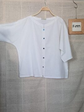Áo MaiKa 0.1 Thiết Kế Tay Liền Vải Linen Trắng Mỏng Fimm Handmade