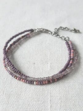 Vòng Tay Lắc Tay Thiết Kế Hạt Cườm Nhật Chuyển Sắc Tím Xám Whale Handmade