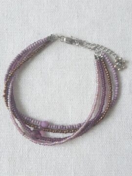 Vòng Tay Lắc Tay Thiết Kế Hạt Cườm Nhật Sắc Tím Vàng Đồng Whale Handmade