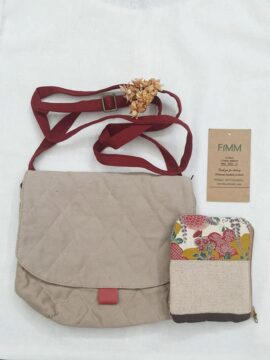 Túi Vải Thiết Kế 2 Ngăn Đeo Vai Du Lịch Thủ Công Tặng Ví Nhỏ Fimm - Handmade 06