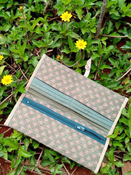 Ví linen dài nhiều ngăn f03