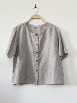 ÁO LINEN bUI CÓ TAY HỌA TIẾT CARÔ NHUYỄN