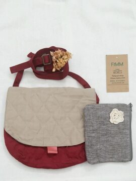 Túi Vải Thiết Kế 2 Ngăn Đeo Vai Du Lịch Thủ Công Tặng Ví Nhỏ Fimm - Handmade 