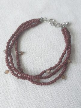 Vòng Tay Lắc Tay Thiết Kế Hạt Cườm Nhật Sắc Nâu Whale Handmade