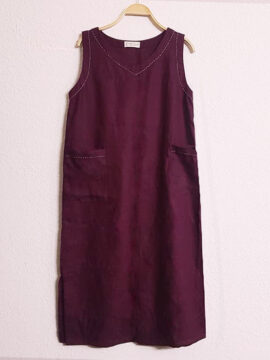 Đầm linen màu rượu chát ( tím than) *tạm hết*